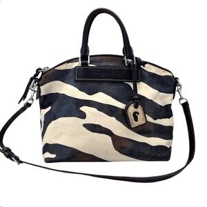 Dooney & Bourke Vintage Zebra Print Leather Bag